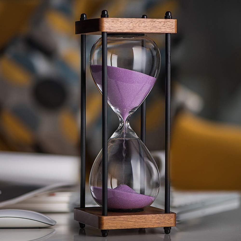 10-Inch Sandglass Timer – Elegant 15-minute hourglass for luxury decor, ideal for desks, bookshelves, and classic interiors.