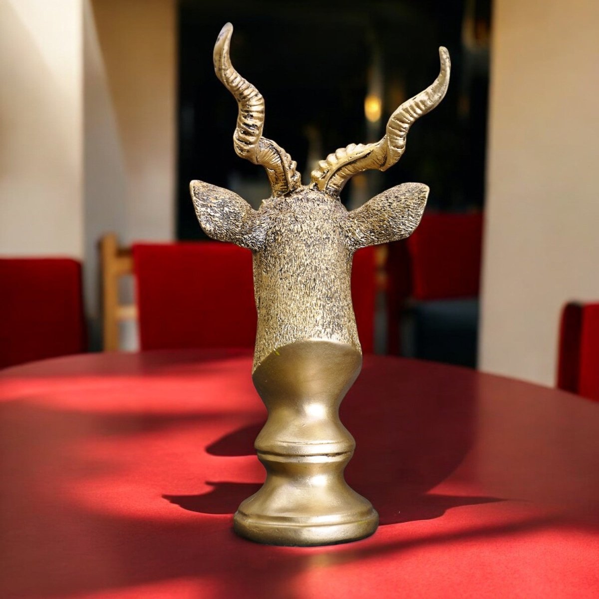 Markhor Head Statue – Premium Wildlife-Inspired Home Decor, Rustic Resin Sculpture for Interior Styling | Elite Decor Pakistan