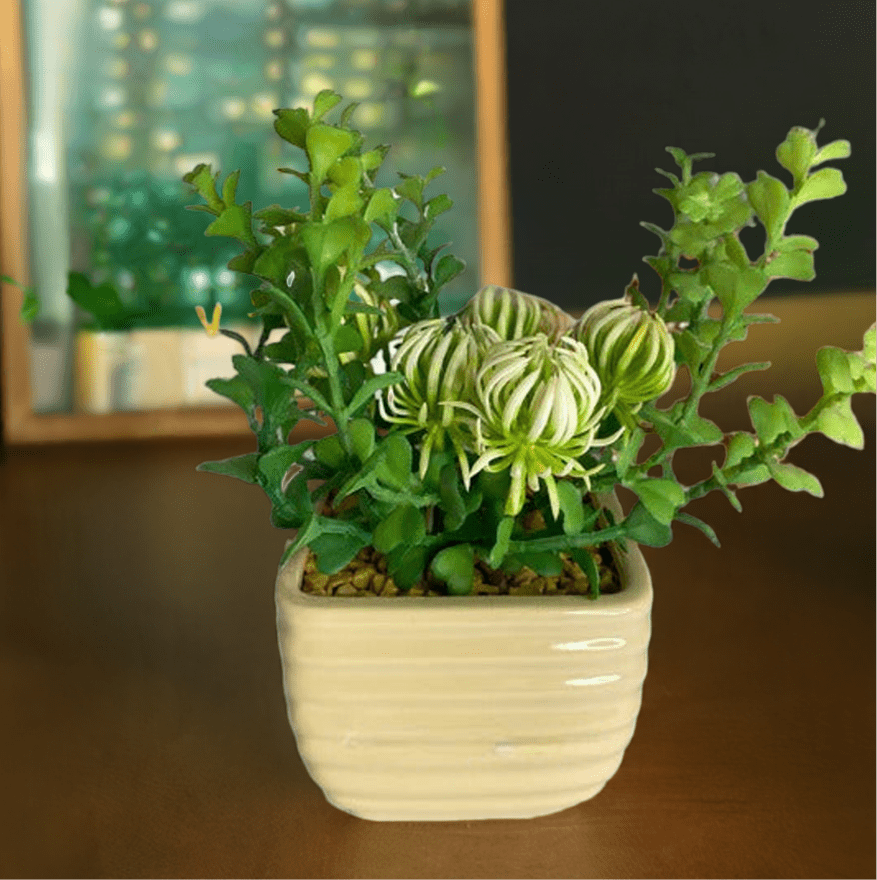 Artificial Flowers Pot - Elite Decor