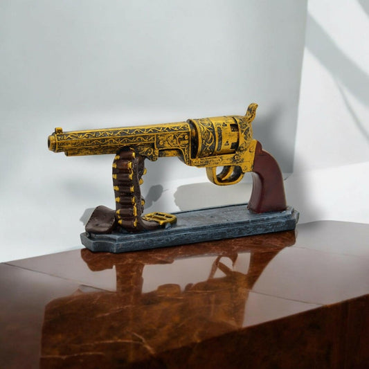 Decorative Vintage Revolver With Bullet - Elite Decor