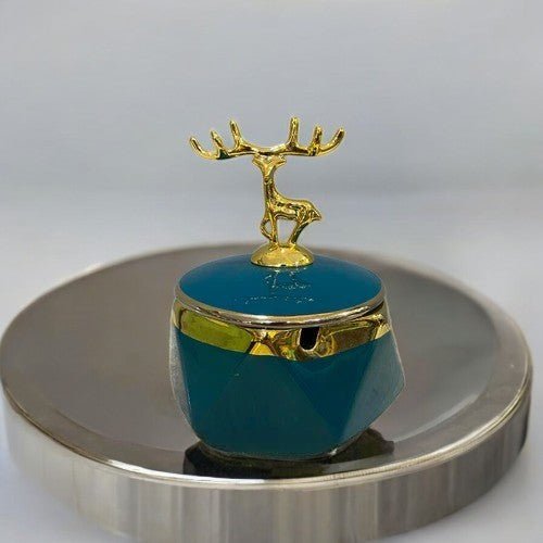 Deer Lid Antique Ashtray - Elite Decor