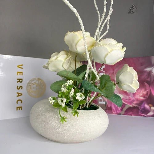 Flower With Stone pots - Elite Decor