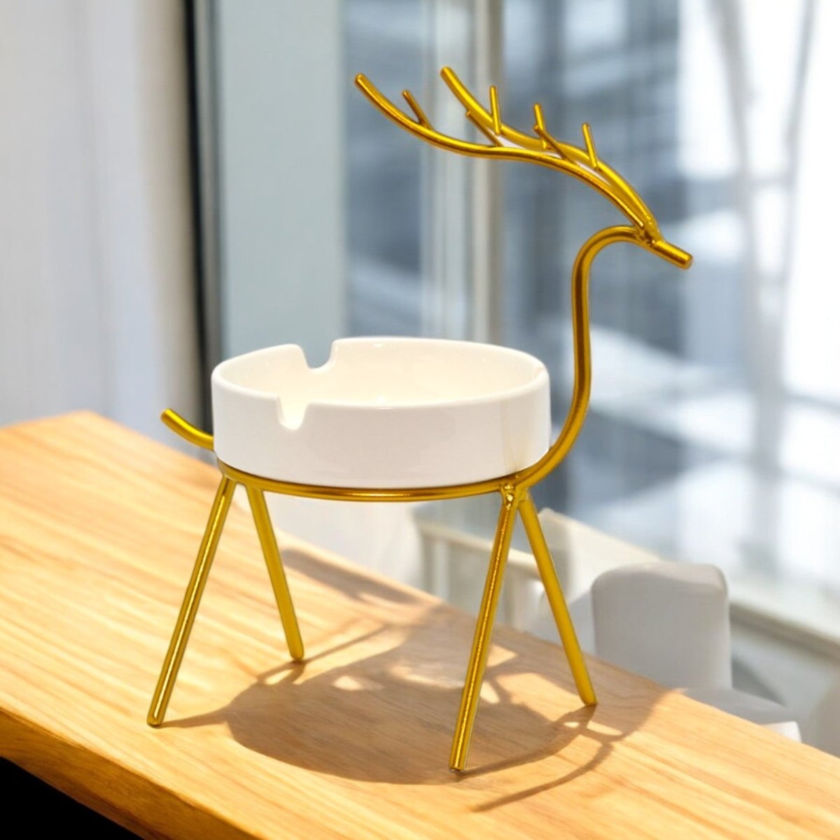 Golden Deer Ashtray - Elite Decor