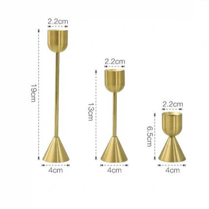 Luxury European Gold Candle Holder Set (3 - Piece) - Elite Decor