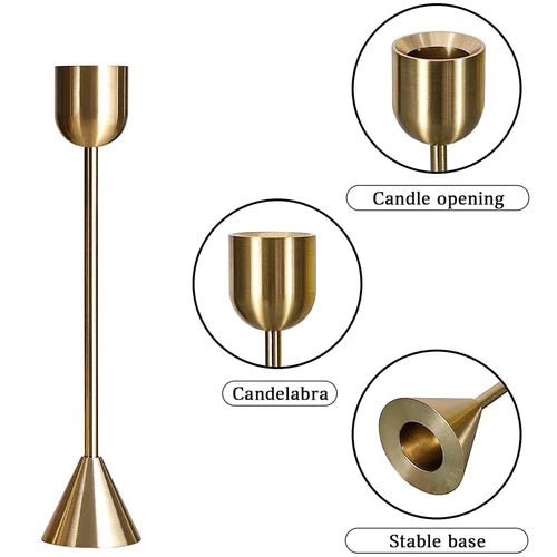 Luxury European Gold Candle Holder Set (3 - Piece) - Elite Decor