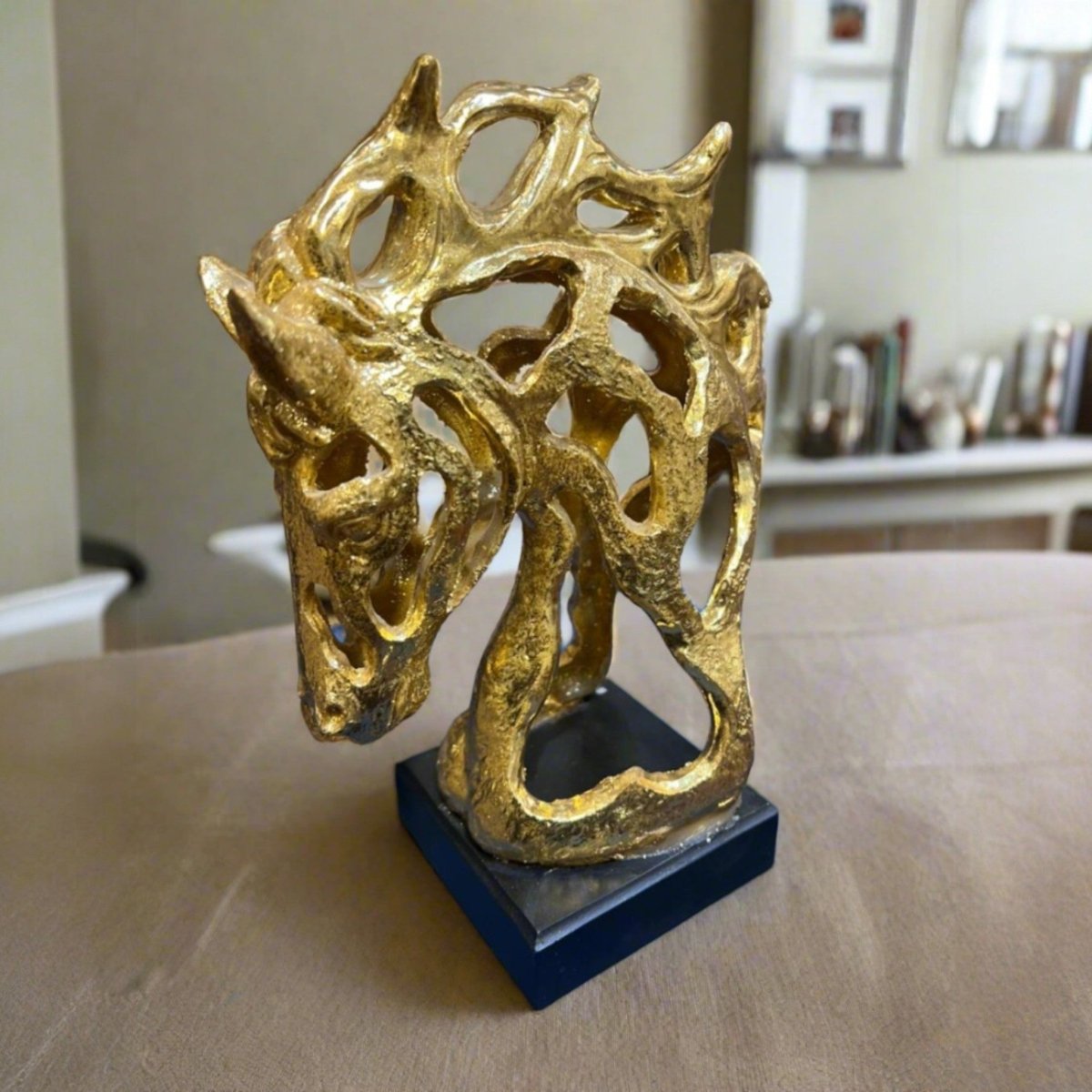 Majestically Designed Resin Gold Horse - Elite Decor