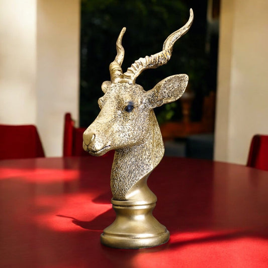 Markhor Head Statue – Premium Wildlife-Inspired Home Decor, Rustic Resin Sculpture for Interior Styling | Elite Decor Pakistan