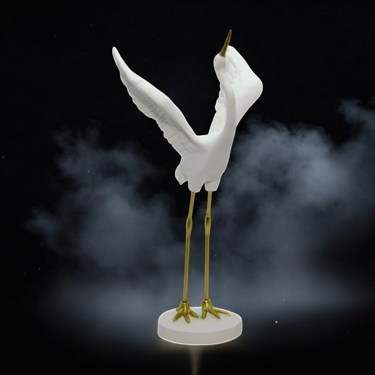 White Flamingo Bird Statue - Elite Decor